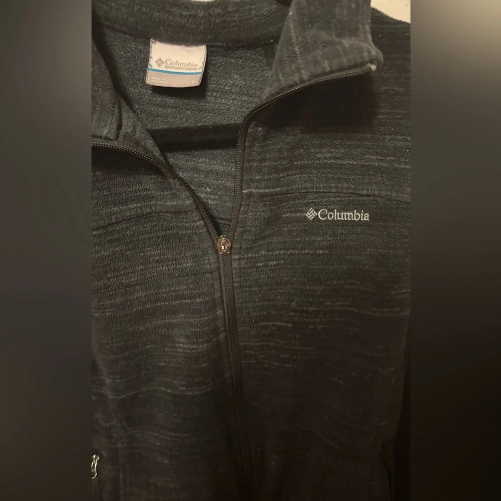 Columbia Dark Heather Black Full‑Zip Fleece Jacket - Picture 3 of 4